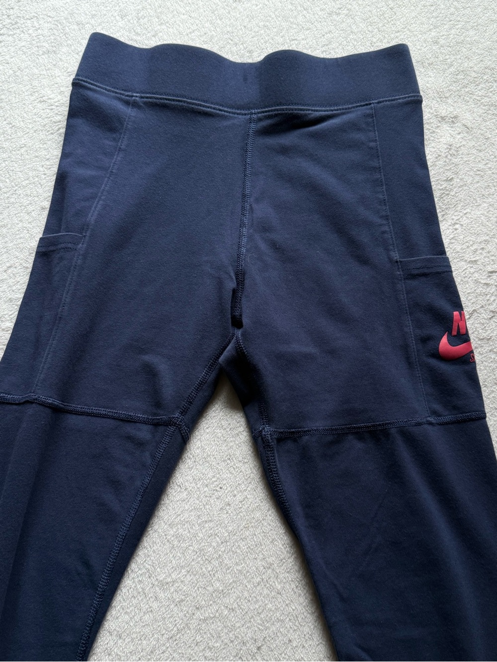 Nike Navy Leggings with Pink Logo